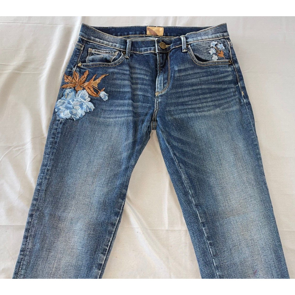 Driftwood 'Marilyn' Classic Fit Floral Embroidered Skinny Jeans. Women's 27, GUC